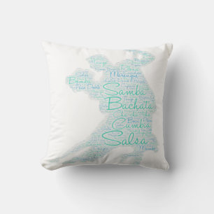 Dancing Word Art Couple Bachata Salsa Throw Pillow
