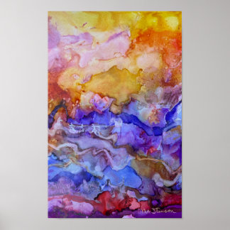 Dancing World Dreamscape Abstract Art Poster