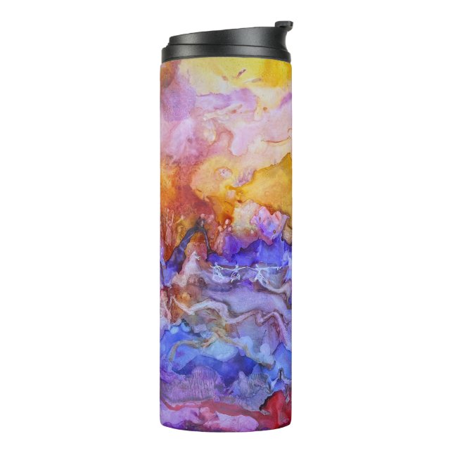 Dancing World Dreamscape Abstract Art Thermal Mug (Rotated Left)