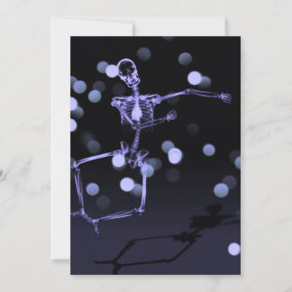 Dancing X-Ray Skeleton - Deep Purple Invitation
