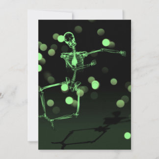 Dancing X-Ray Skeleton - Green Invitation