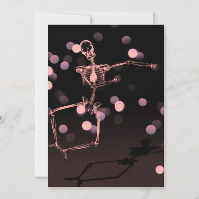 Dancing X-Ray Skeleton - Red Invitation (Front)