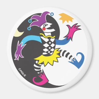 Dancing yinyang jester magnet