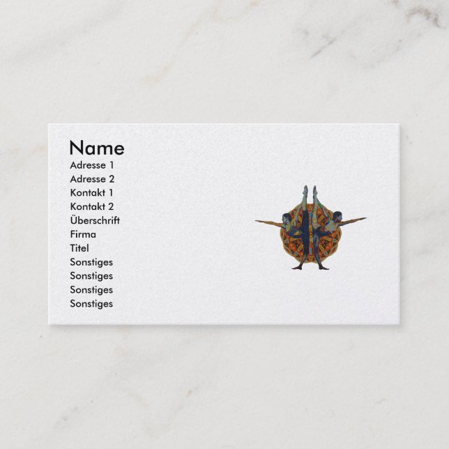 Dandayamana Dhanurasana 2010 as business card (Front)