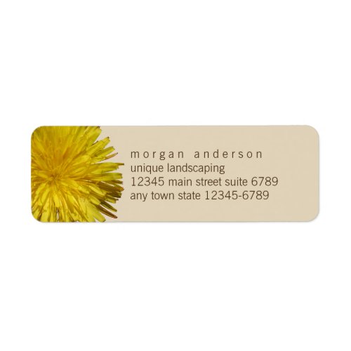 Dandelion 1  Yellow Floral Garden Fun Business Label