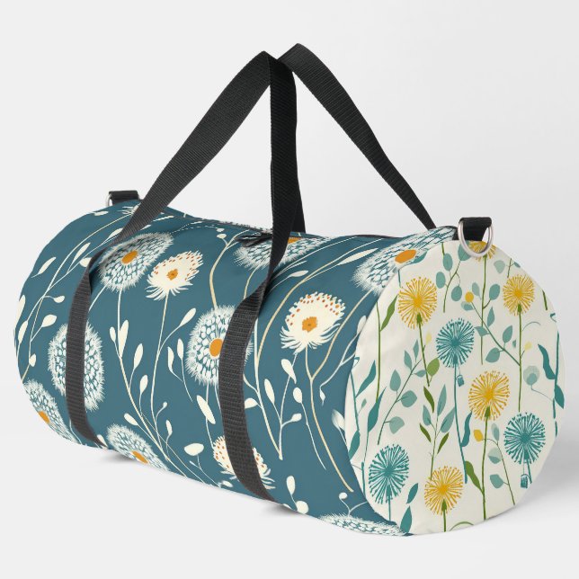 Dandelion 2 Tone Duffle Bag (Left Corner)