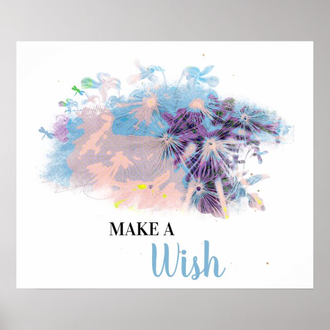 *~* DANDELION Abstract Make A Wish Poster (Front)
