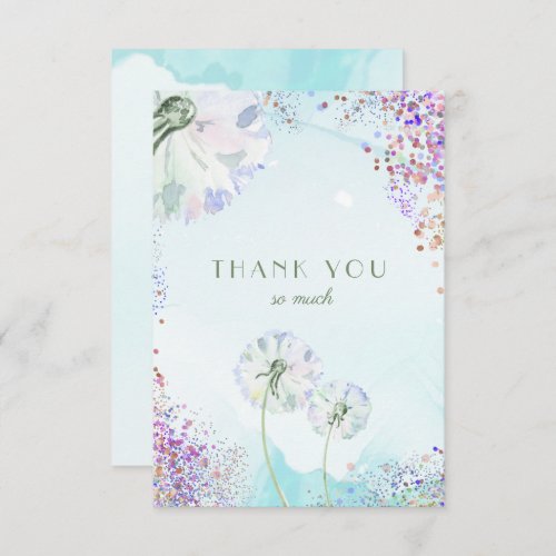 Dandelion and Glitter Thank You Cards