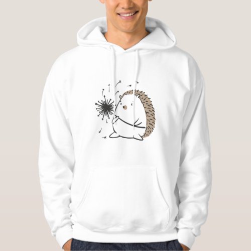 Dandelion and hedgehog design hoodie