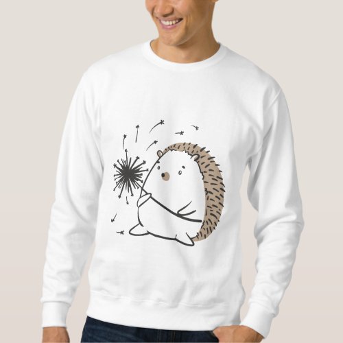 Dandelion and hedgehog design sweatshirt