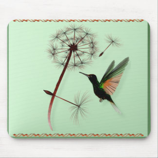 Dandelion and Little Green Hummingbird Mousepad