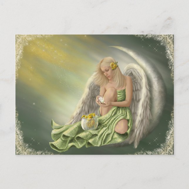Dandelion Angel Moon Postcard (Front)