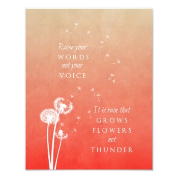 Dandelion Art Print - Raise Your Words by SweetPeaCards at Zazzle