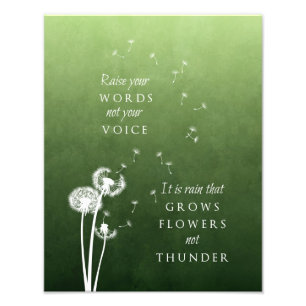 Dandelion Art - Raise your words Photo Print
