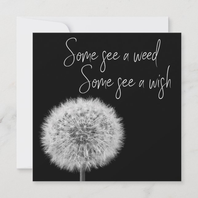 Dandelion black white closeup photo inspirational (Front)