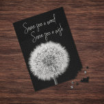 Dandelion black white closeup photo inspirational jigsaw puzzle<br><div class="desc">Very difficult puzzle featuring an original black and white macro photograph of a beautiful dandelion with an inspirational quote in an elegant calligraphy white font that reads "Some see a weed,  Some see a wish"</div>