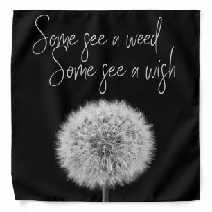 Dandelion black white closeup photo motivational bandana