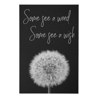 Dandelion black white closeup photo motivational