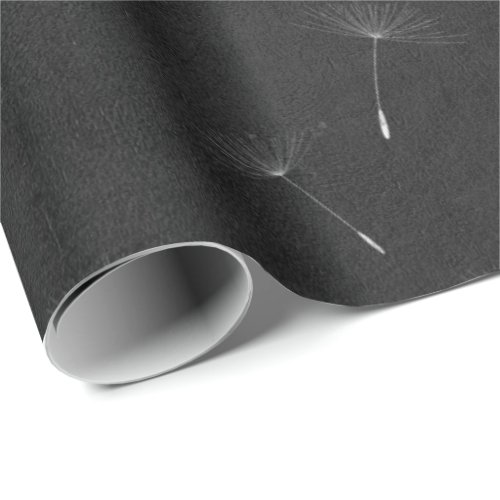 Dandelion Black  White Lines Chalkboard Lines Wrapping Paper