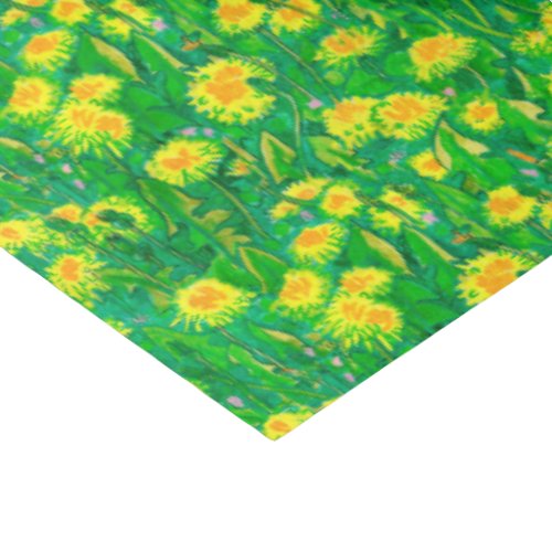 Dandelion Bloom Summer Flowers Floral Green Yellow Tissue Paper
