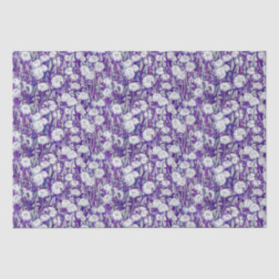 Dandelion Bloom Summer Flowers Floral Pattern Teal Tissue Paper