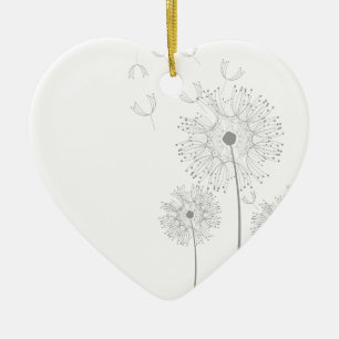 Dandelion Blossoms Vines Romantic Wedding Shower Ceramic Ornament