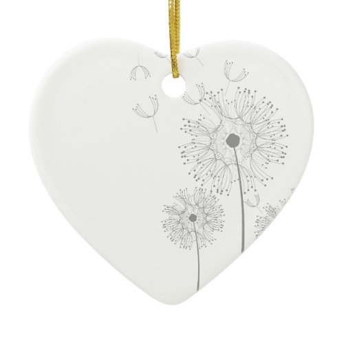 Dandelion Blossoms Vines Romantic Wedding Shower Ceramic Ornament