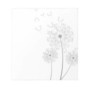 Dandelion Blossoms Vines Romantic Wedding Shower Notepad