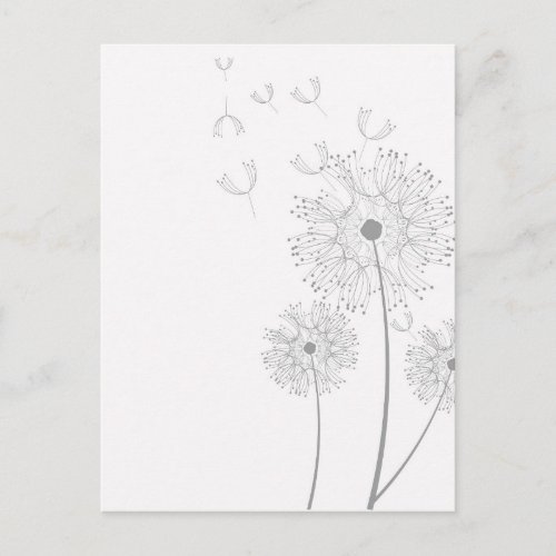 Dandelion Blossoms Vines Romantic Wedding Shower Postcard