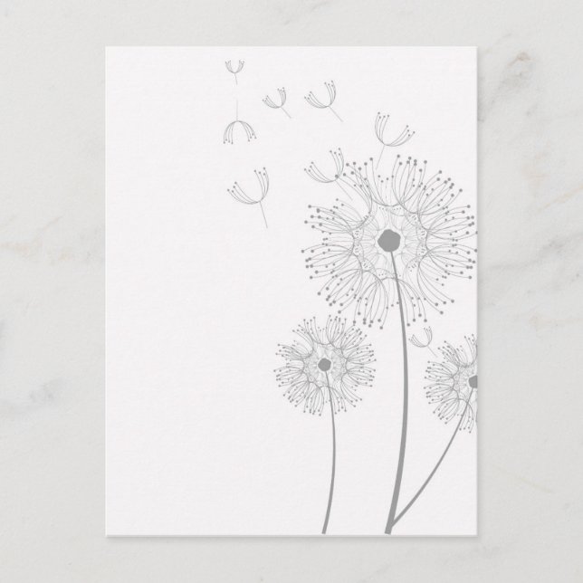 Dandelion Blossoms Vines Romantic Wedding Shower Postcard (Front)