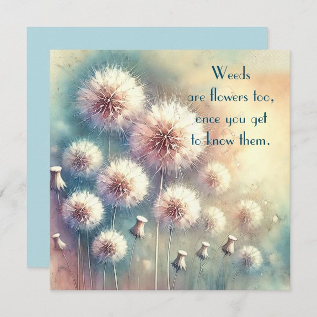 Dandelion Blowball & Quote	 Thank You Card (Front/Back)