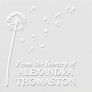 Dandelion Blowing in the Wind #2 Library Book Name Embosser