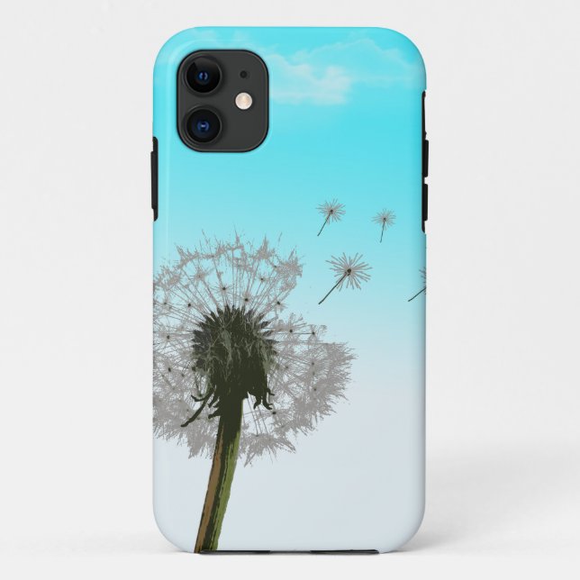 Dandelion blowing, seeds scattering iphone 5 case (Back)