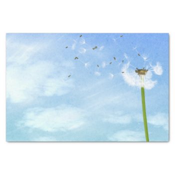 Dandelion Blue Sky Nature Illustration Tissue Paper by biutiful at Zazzle
