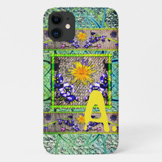 Dandelion Bluebell Denim Spring Monogram Phone iPhone 11 Case