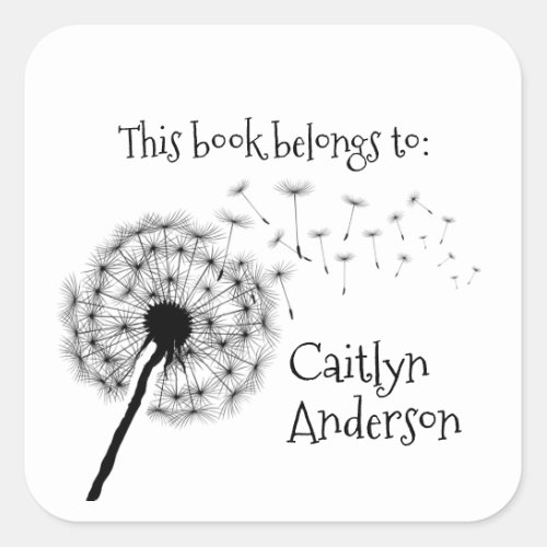 Dandelion Bookplate Sticker