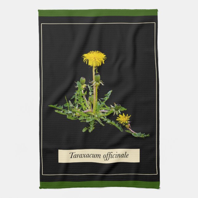 Dandelion botanical  kitchen towel (Vertical)