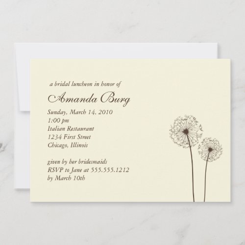 dandelion bridal shower invitation