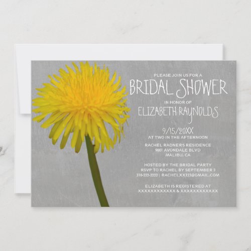 Dandelion Bridal Shower Invitations