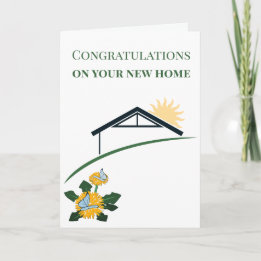 Dandelion Butterflies Congratulations on New Home Card