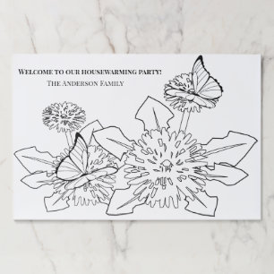 Dandelion Butterflies Kids Activity Paper Placemat
