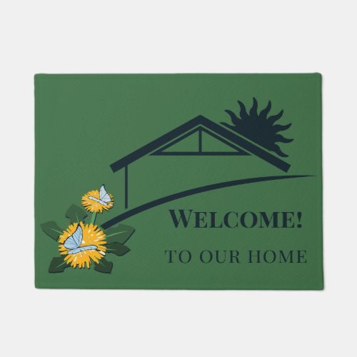 Dandelion Butterflies Welcome to Our Home Doormat