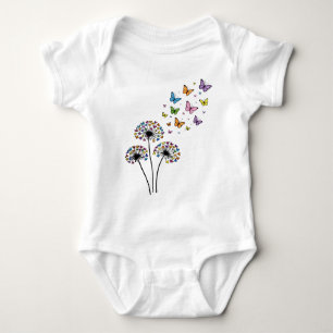 Dandelion butterfly flow baby bodysuit