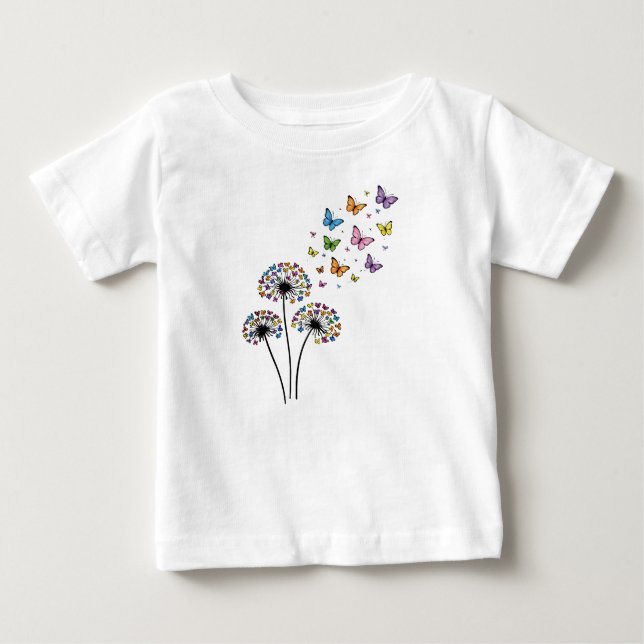 Dandelion butterfly flow baby T-Shirt (Front)