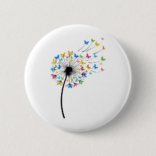 Dandelion butterfly flow button
