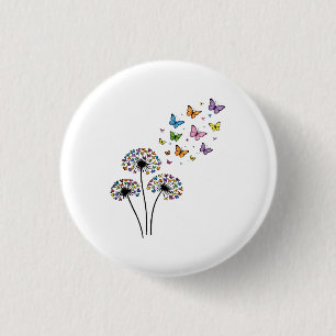 Dandelion butterfly flow button