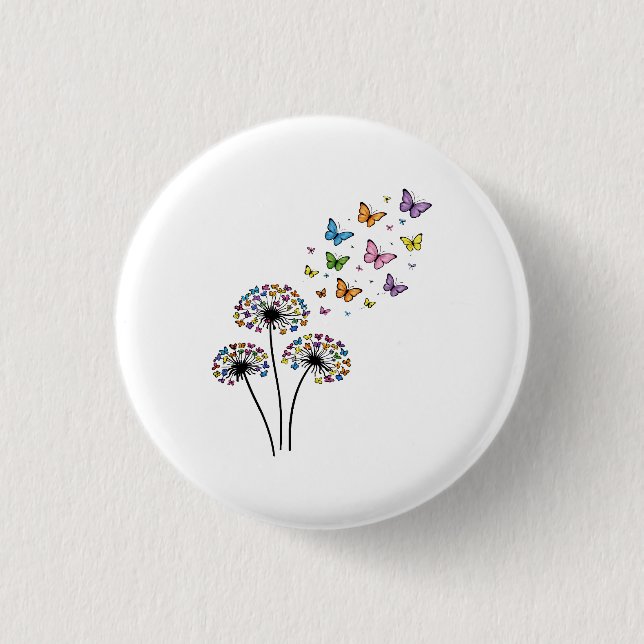 Dandelion butterfly flow button (Front)