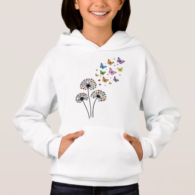 Dandelion butterfly flow hoodie (Front)