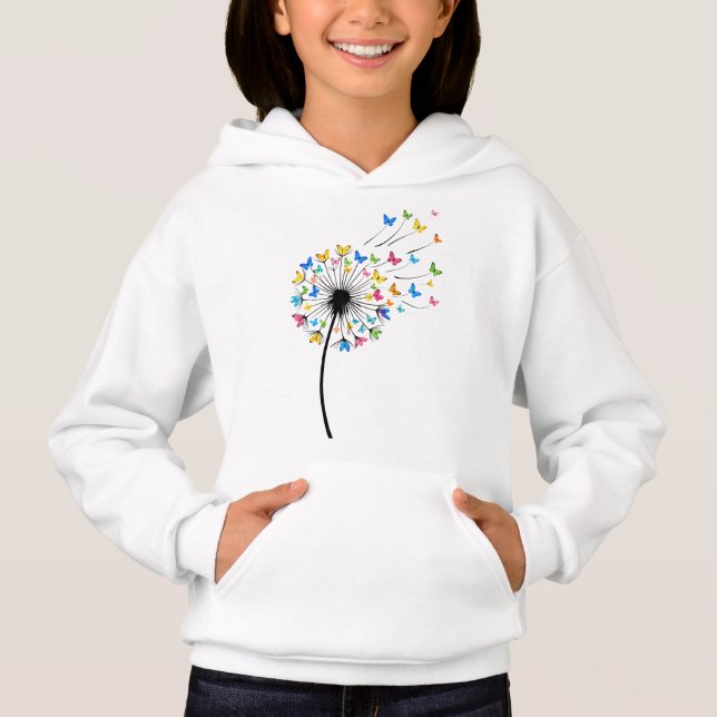 Dandelion butterfly flow hoodie (Front)