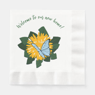 Dandelion Butterfly Welcome to New Home Napkins